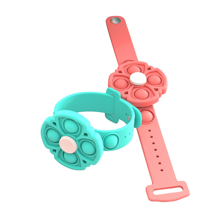 Spinner Bubble Wristband Fidget Toy Rotating Version Fingertip Top Version Children&prime; S Adult Press Toy Silicone Bracelet Watch