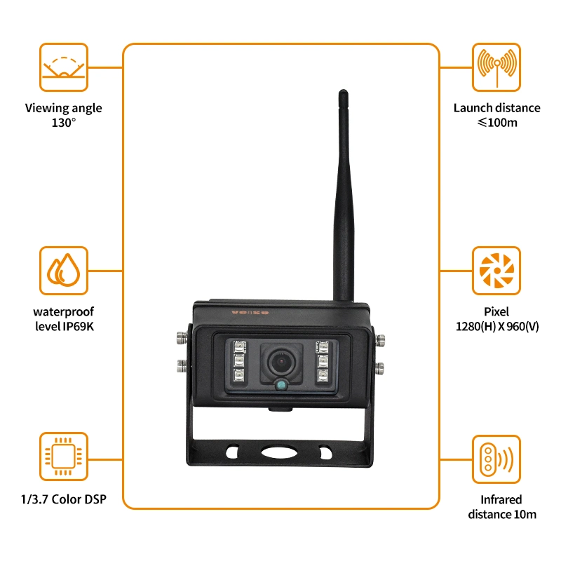 Автомобиль Грузовой автомобиль 7-дюймовый монитор HD Wireless Ahd вид сзади заднего хода системы камеры заднего вида