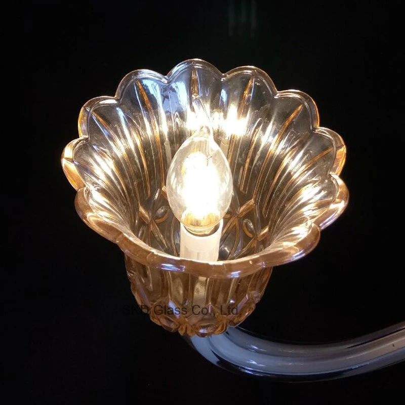 Amber Color Chandelier Glass Shade, Gray, Red, Blue Other Color Also Available