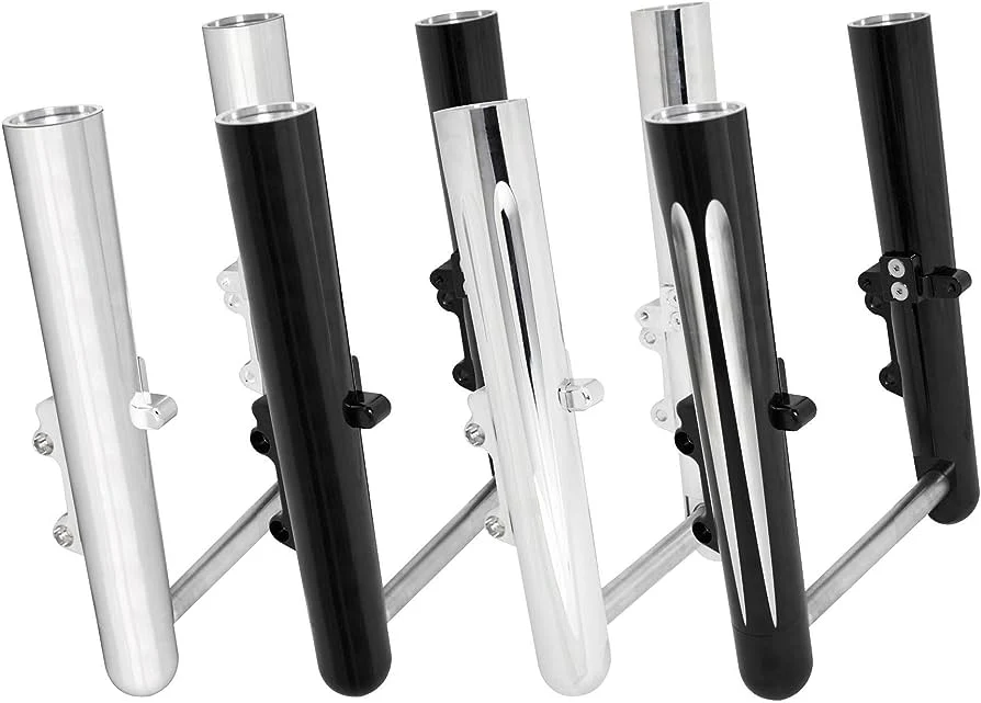 Billet Aluminum CNC Machined Black Deep Cut Lower Sliders Dual Disc Hot Fork Legs