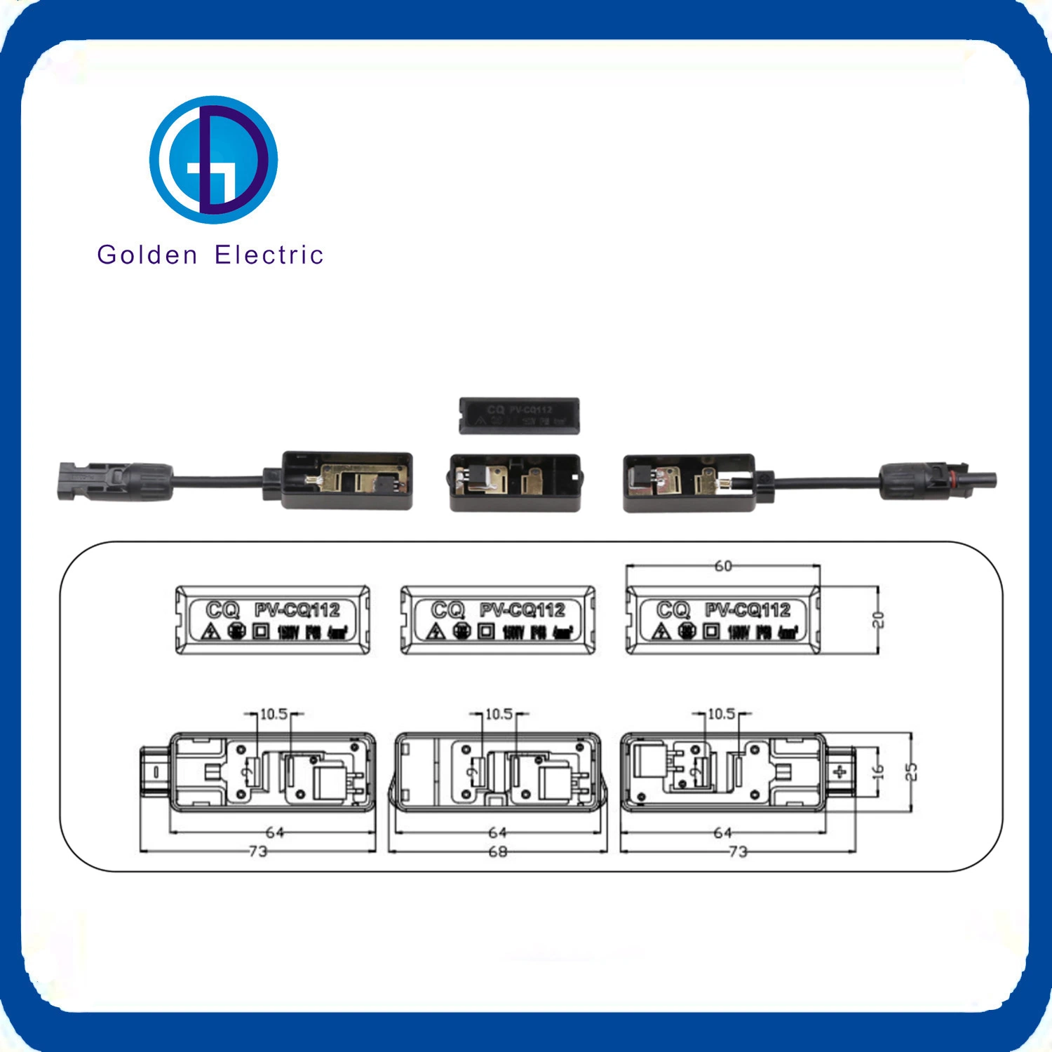 IP65 Photovoltaik Solarzellen Panel Wasserdichte PV-Anschlussdose