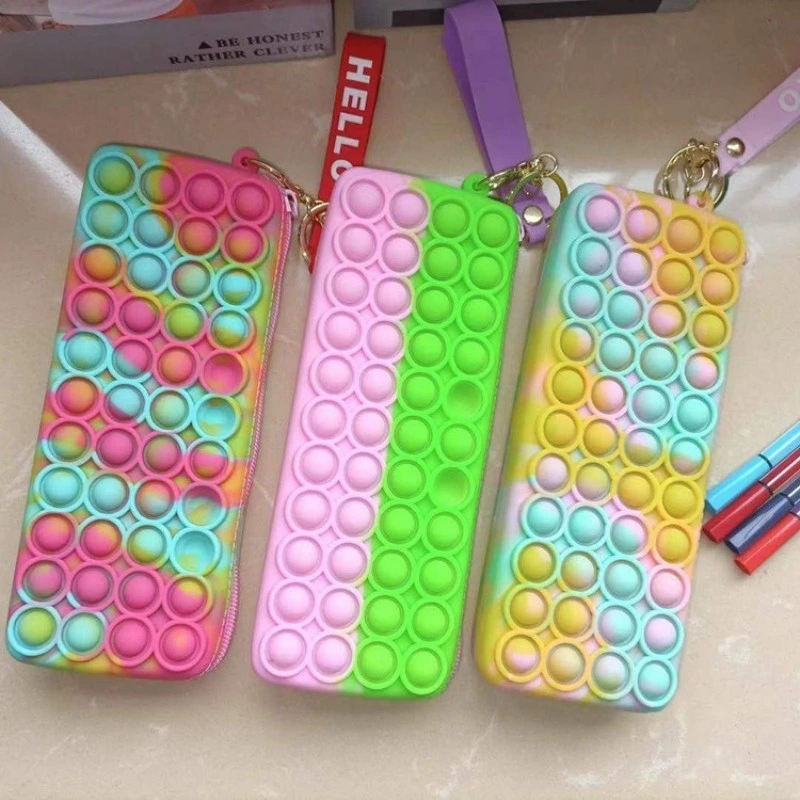 Silicone Popit Fidget Pencil Case Silicone Pop Fidget Pencil Bag