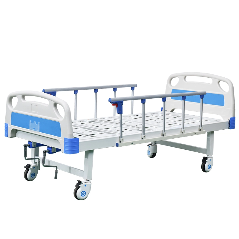 Meuble d'hôpital pliant en métal avec lit d'hôpital manuel à 2 manivelles