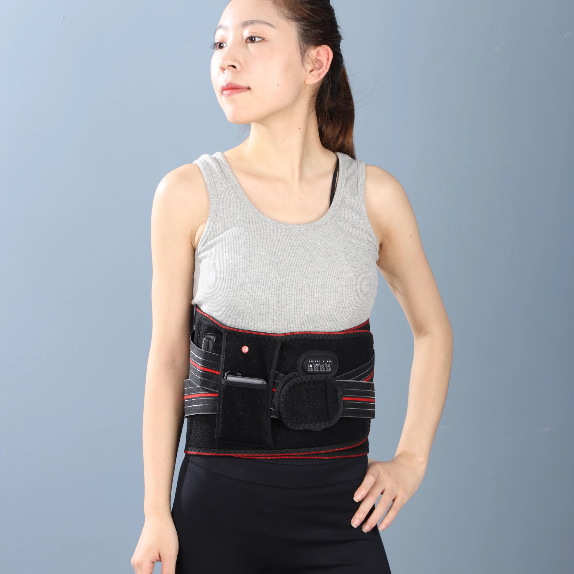 Wholesale/Supplier Medical Adjustable Heating Lumbar Brace Massager Electrotherapy Waist Support