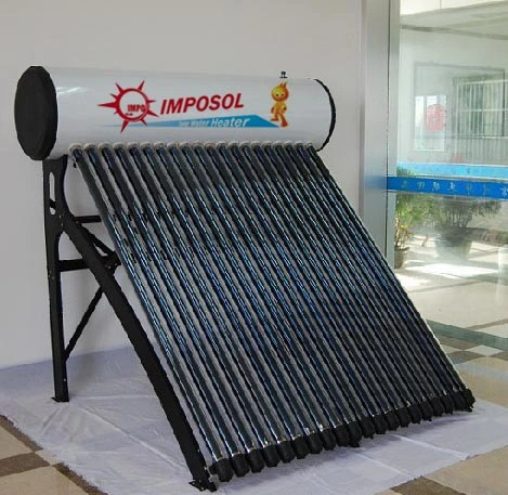 100L-300L Calentador de agua solar de tubo de vacío de acero galvanizado sin presión