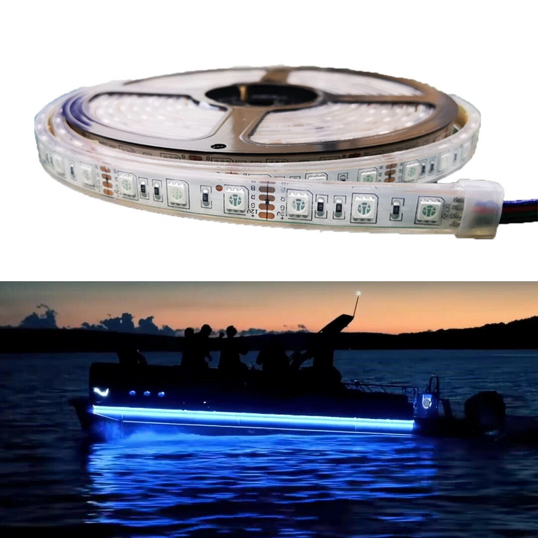 LED Under Deck Pontoon Boat Light Kit Waterproof Blue LED Boat Strip Lights