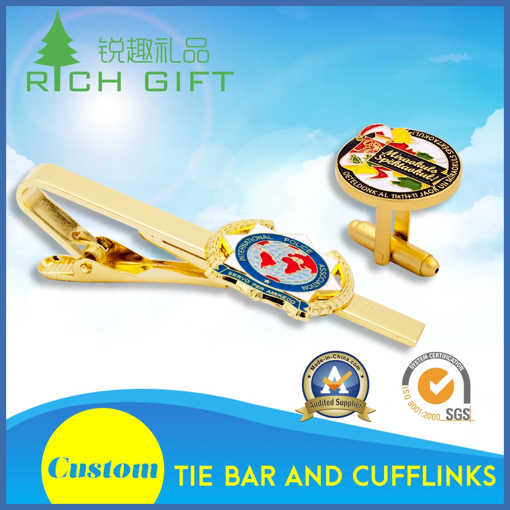 Customized Art Craft Metal Enamel Cufflink and Tie Pin