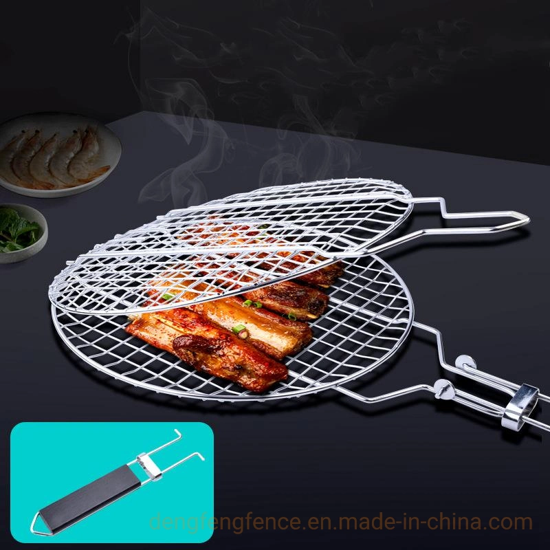 Stainless BBQ Net Barbecue Flat Type180mm X280mm BBQ Wire Mesh Barbecue