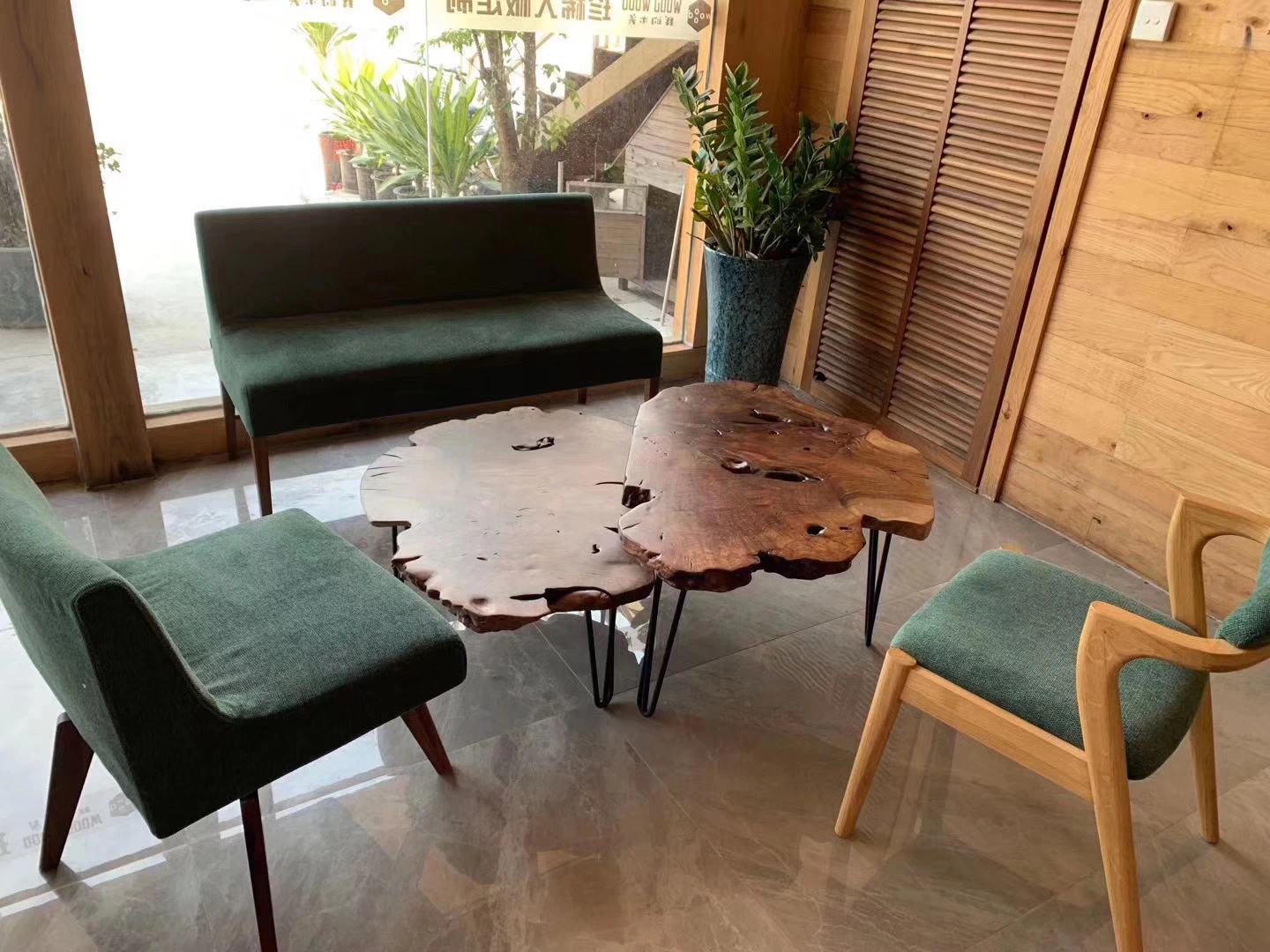 Wood Chairs/Home Solid Wood Table with Chairs/Coffee Table Set