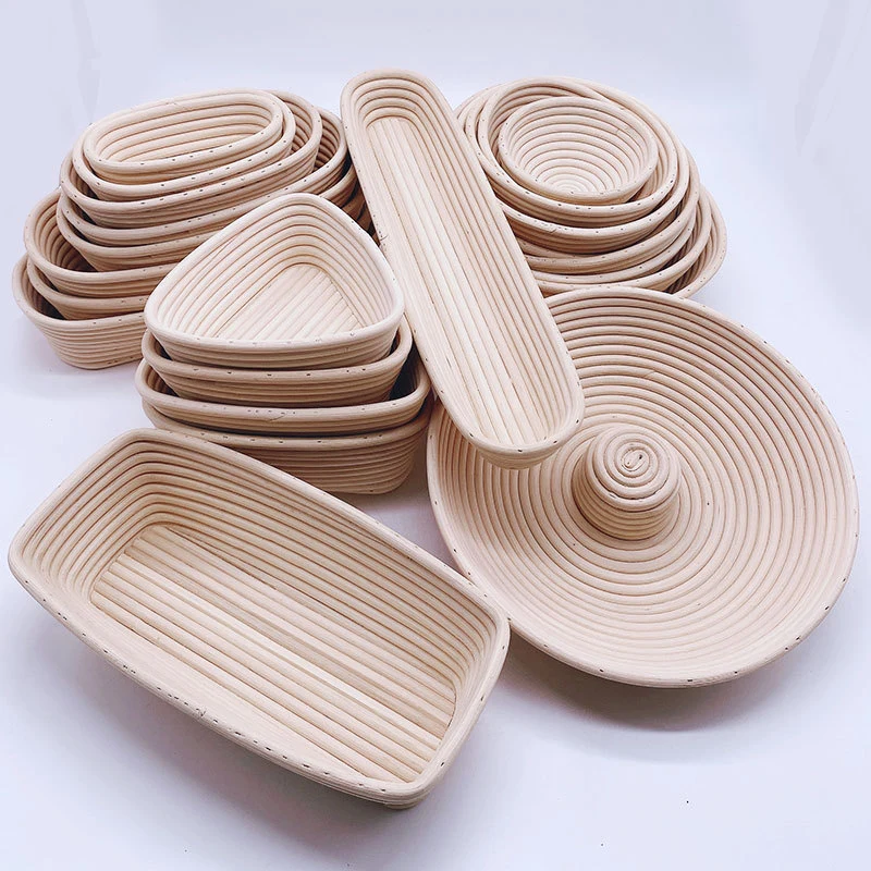 Food Grade Handmade Proofing Basket Baking Round Rattan Reed Bowl