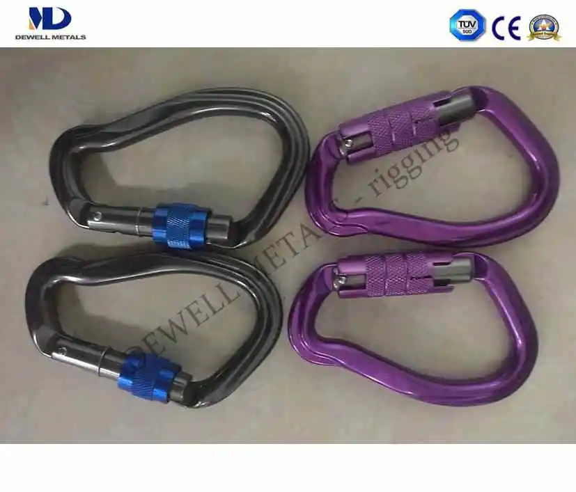 Safety Screw Lock Carabiner Twist Lock Flat Type Snap Hook with Screw Straight Gate/Bent Gate/ Wire Gate