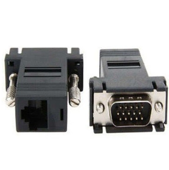 Network Cable Adapter VGA Extender Male to LAN Cat5 Cat5e CAT6 RJ45 Female Adapter