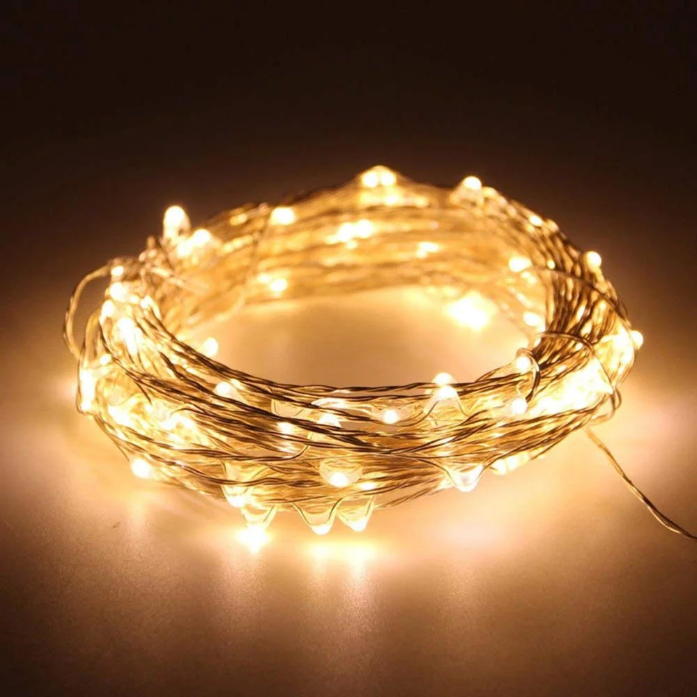 12/22/32m Waterproof LED Solar Copper Wire Christmas Tree Lights Holiday Lighting Star String Lights Outdoor Garden Decoration
