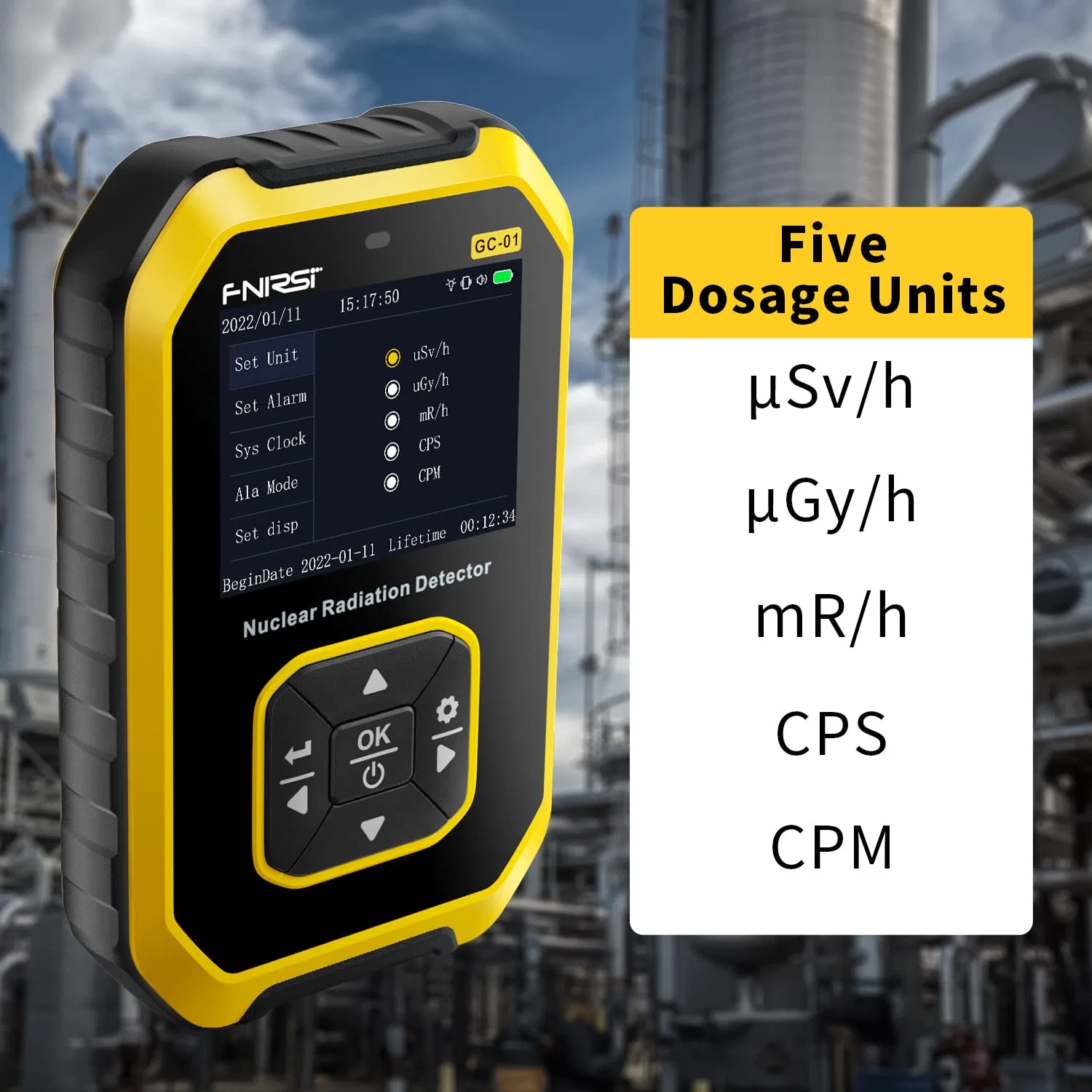 Contador Geiger Detector de radiación nuclear Dosimetro personal X γ β Detector de mármol del comprobador de radioactividad de rayos