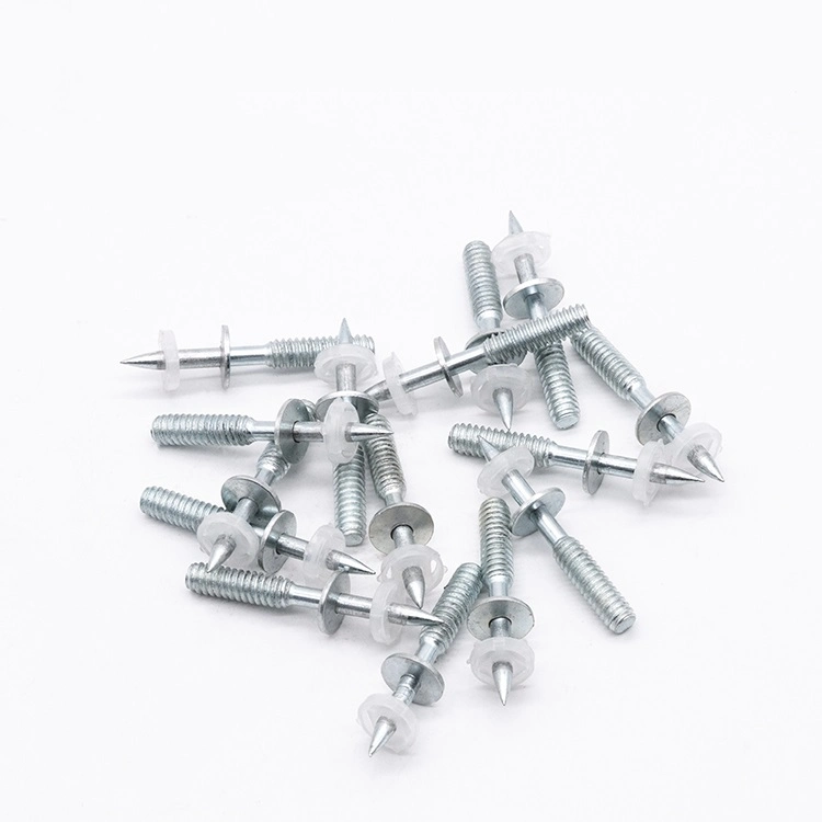 M6 Thread Pin with Metal Washer Shoot Nails for 396 PT-450V Ns301 Ns301t 307 Shooting Nail Guns Electro Galvanized Nails Fasteners