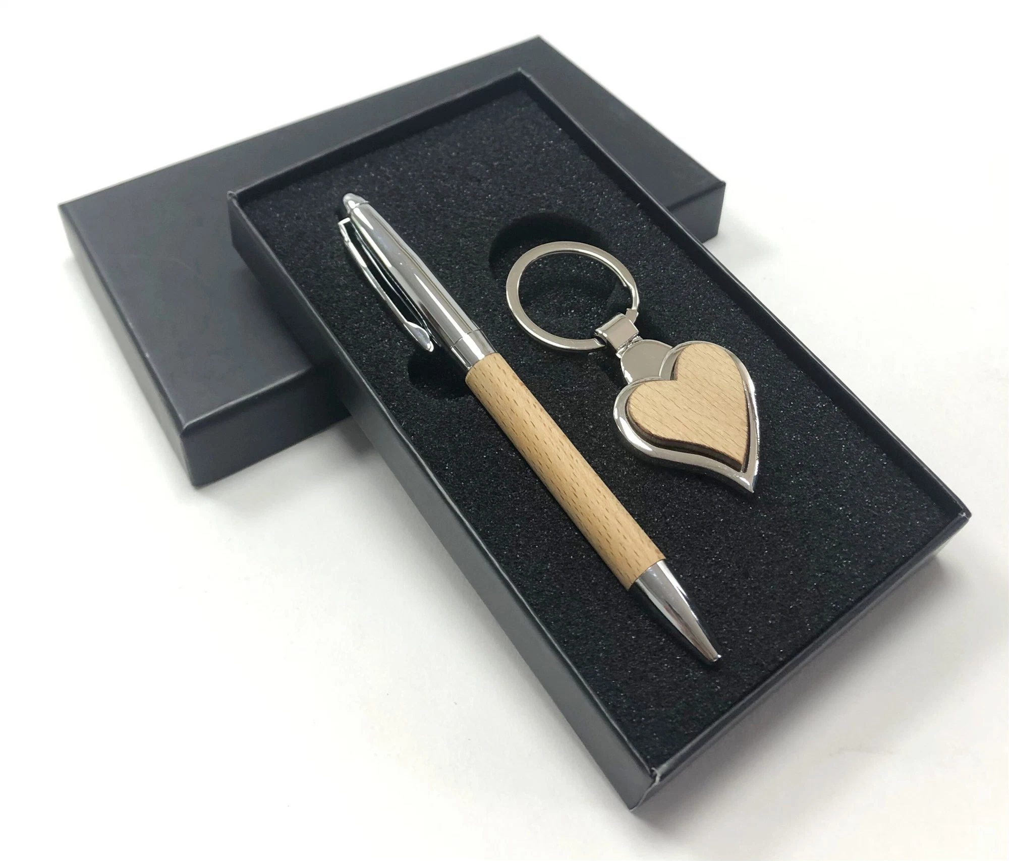 Original Factory Price Custom Logo Printed Promotional Items Exclusive Keychain and Pen Stationery Gift Set for Business