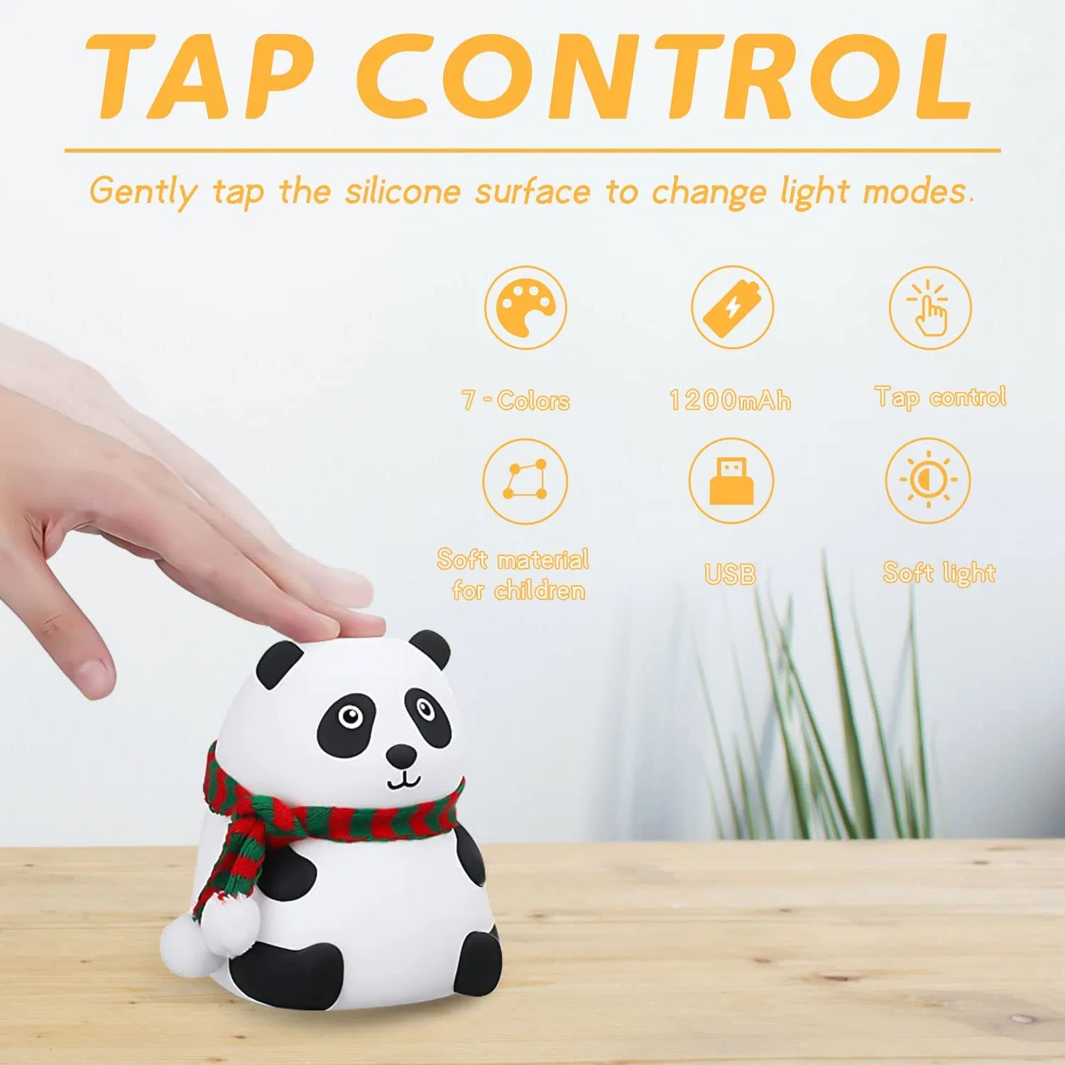 Colorlife Cute Panda Silicone Night Light for Kids Bedroom