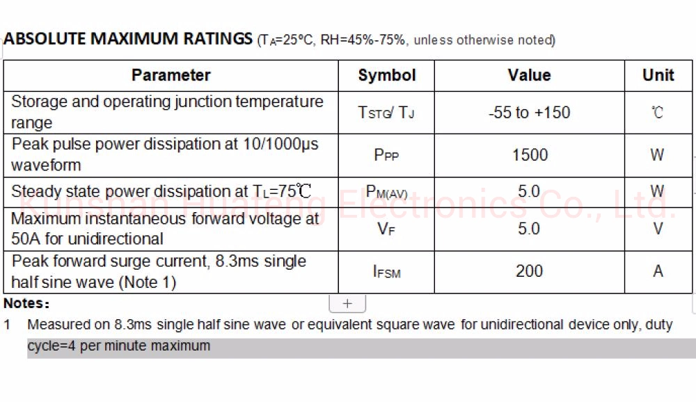 15BJ11A 15BJ11CA suppresseur de tension transitoire diode TVS Smbf