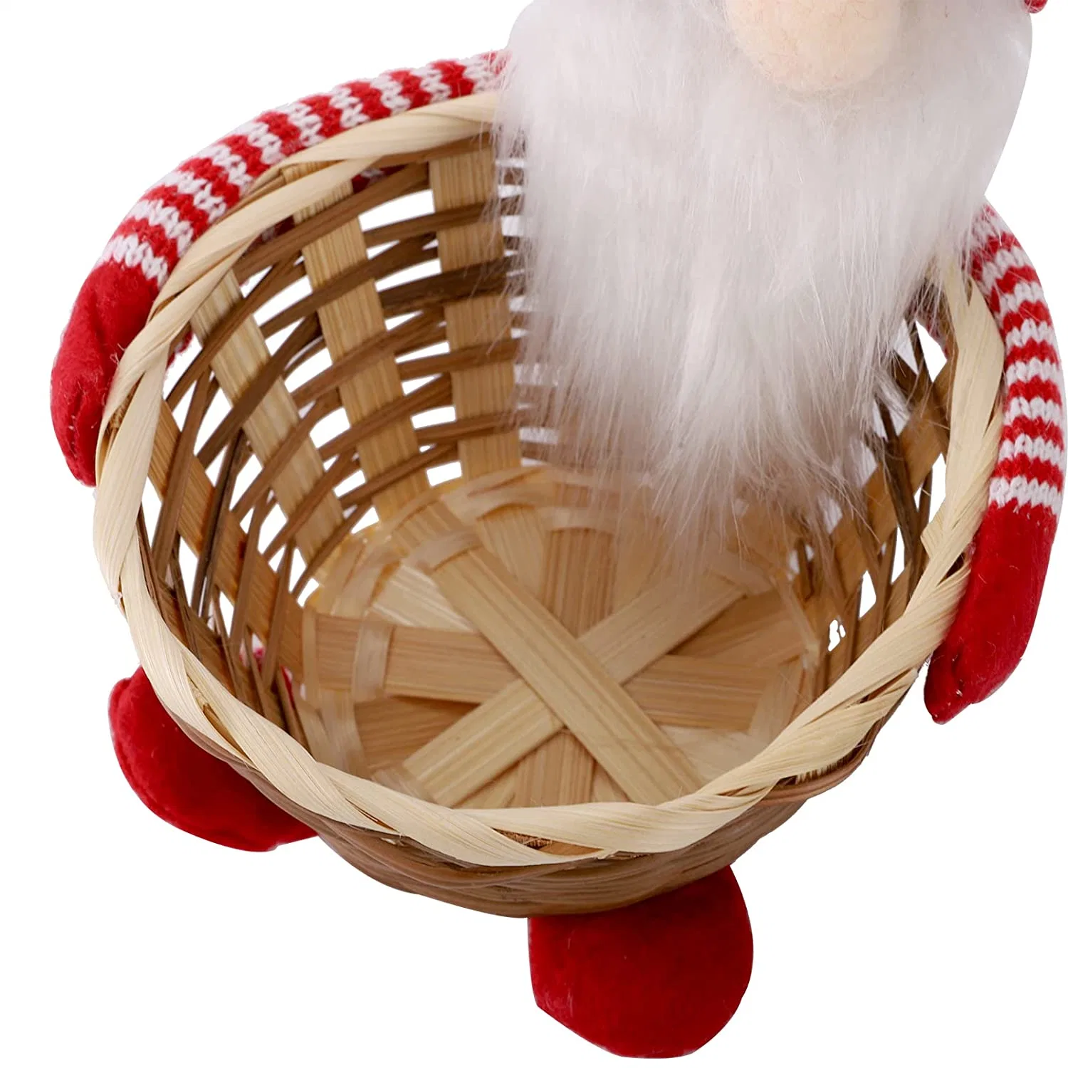 Christmas Gnome Candy Storage Basket - Santa Claus Gift Basket and Candy Storage Container - Xmas Gift Bags and Table Display Ornament for Christmas Party Decor