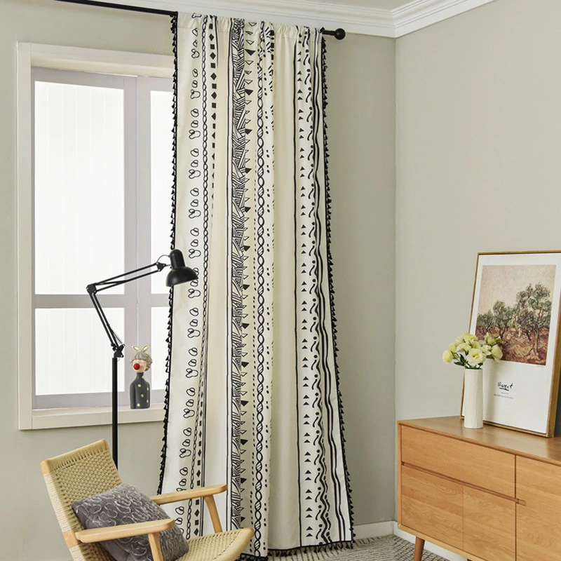 Bohemian Borla Algodón colgando de la ventana estilo Country cortina blackout cortina para Salón drapeado Dector fácil para la ventana