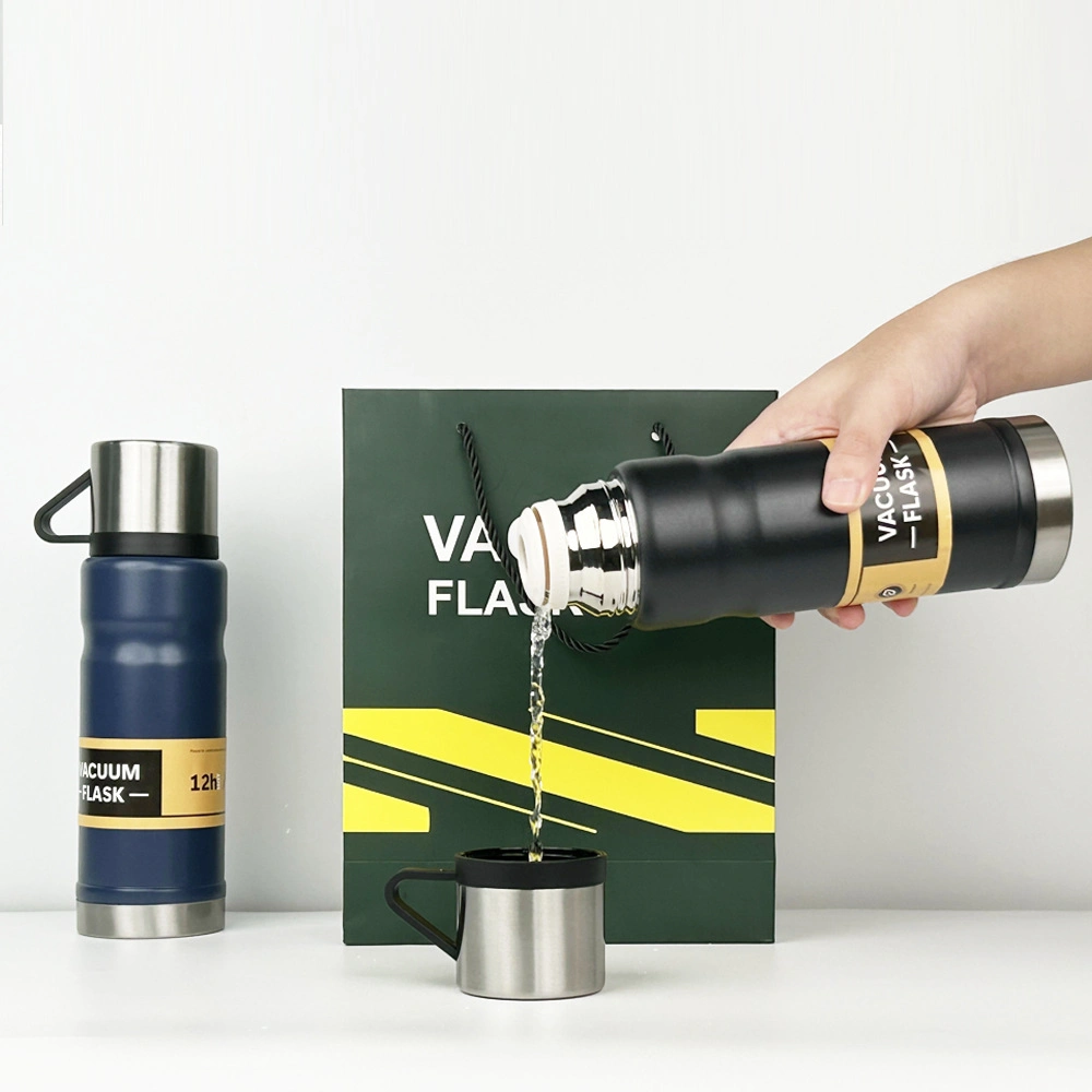 Double Layer 304 Stainless Steel Insulated Camping Thermal Water Bottle Vacuum Flask Gift Set