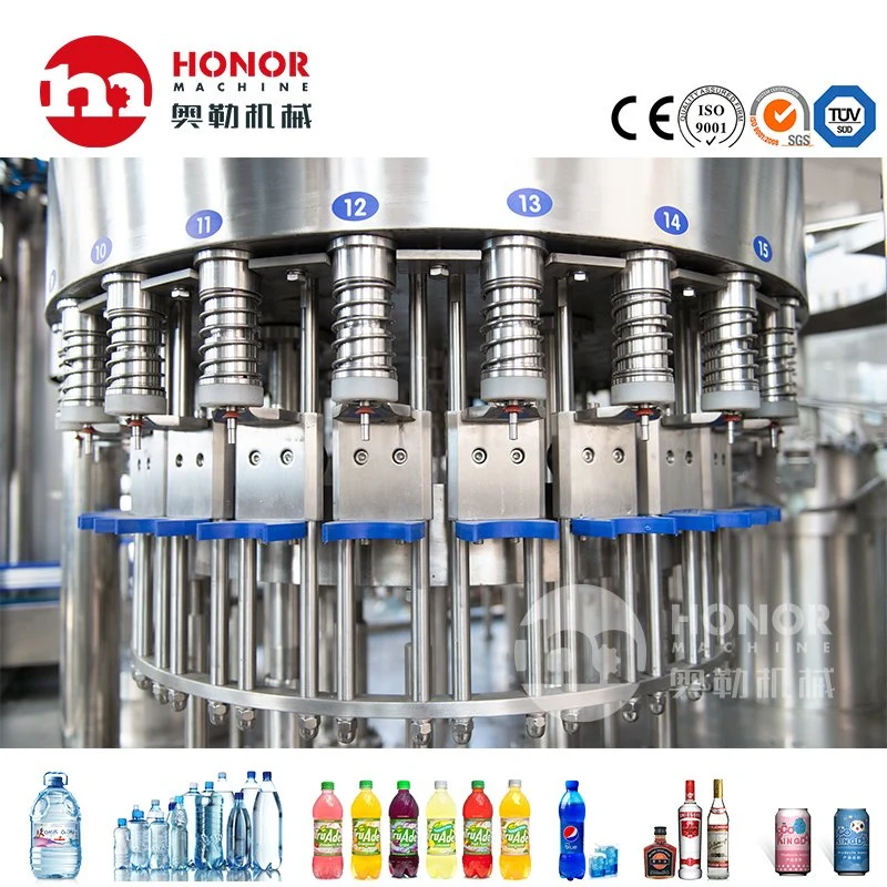 Carbonated Soft Drink Mixing Carbonation Cooling Pre-Treatment System and Bottled Filling Labeling Packing Whole Production Line