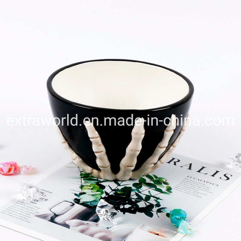 Ceramic Handpainted Skeleton Hand Bowl Tableware Bowl Promotion Dinner Set