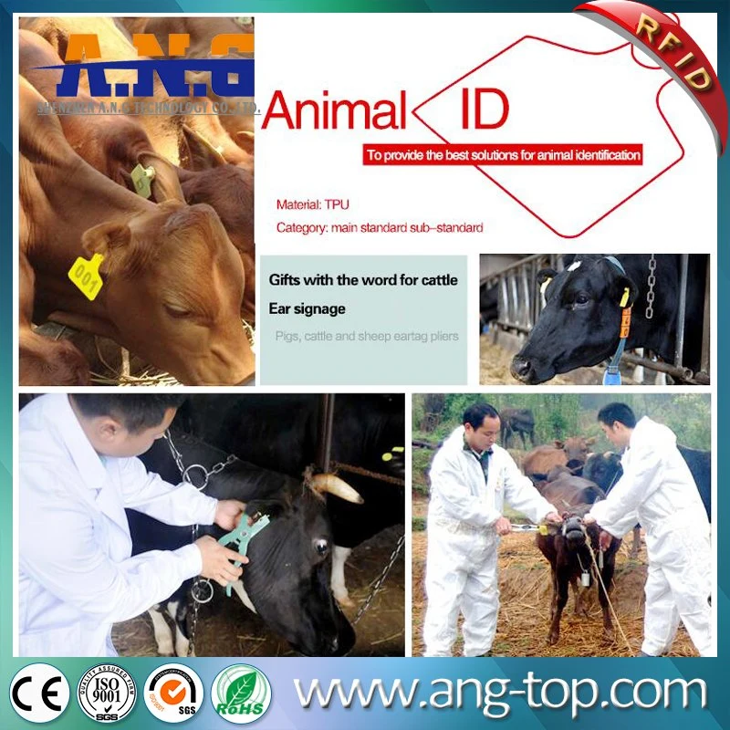 134.2kHz TPU RFID etiquetas de seguimiento de los animales para el Ganado Ovino Caprino