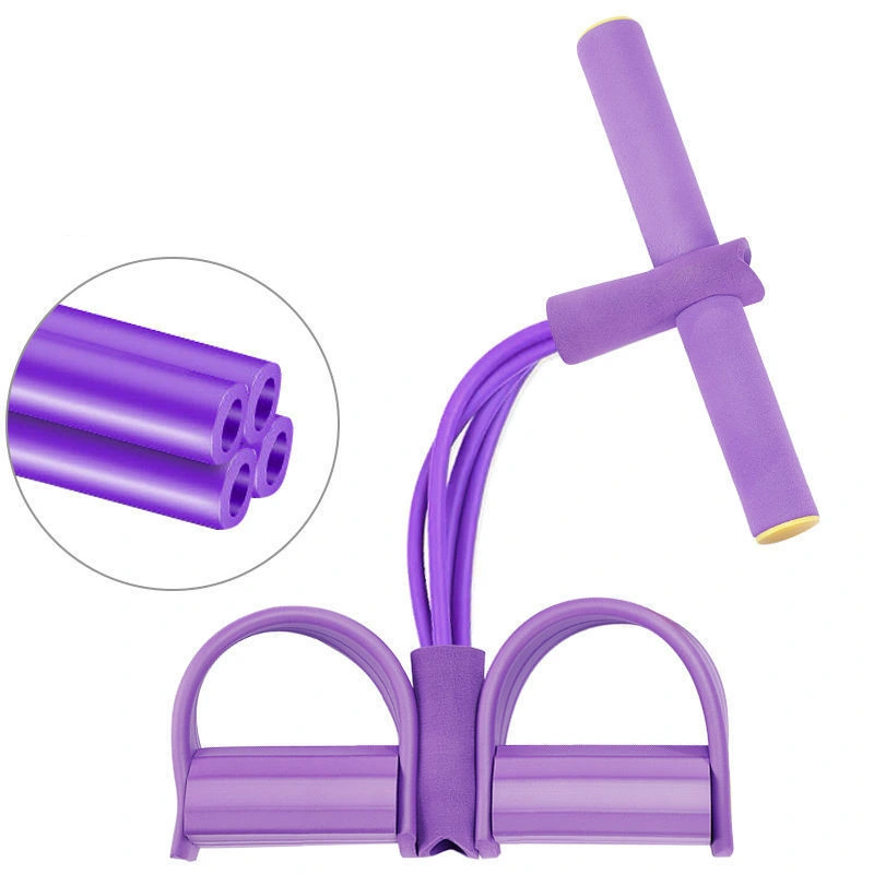 4 Tube Yoga Elastic Pull Rope Fitness Equipment Bodybuilding Expander for Abdomen Waist Arm Leg Stretching Slimming Training