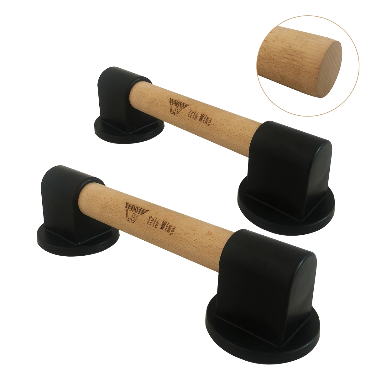 DIP de pullup y barras de empuje de madera con mango ergonómico y de acero reforzado antideslizante - Push-up asas, pino de las barras para Calisthenics y Fitness