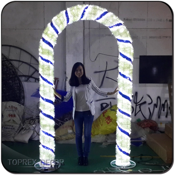 Toprex Decor Customizable Garden LED Lighting Light Candy Cane Arch with Metal Frame for Christmas Decoration