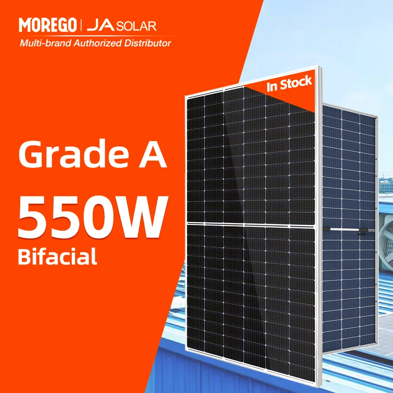 Ja Solar Mono Half Cell Bifacial Solar Panel 530W 535W 540W 545W 550W Double Glass PV Module