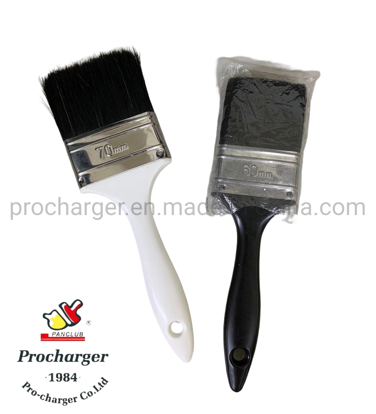 #650 Flat Paint Brush with Plastic Handle and Synthetic Black Bristle