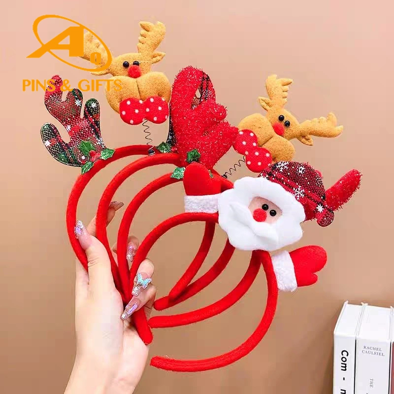 Finestyle Customize 2023 Holiday Design Women Headband Knotted Jeweled Bling Hairband Christmas Hair Accessories