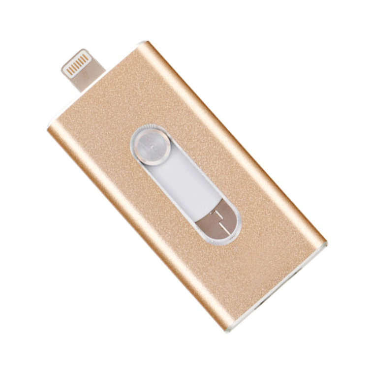 Personalizado 3 en 1 USB OTG Flash Drive 2.0 para iPhone Android HD Memory Stick Pendrive