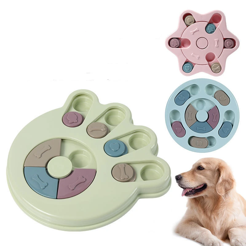 Pet Puzzle Interactive Iq Cat Dog Slow Feed Food Treat Toy Interactive Toy Food Dispenser Training Slow Feeding Bowl Puzzle