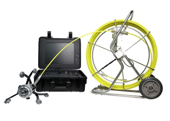 Sewer Drain Pipe Inspection Camera with 50mm Pan Tilt Camera, Push Rod, Video Recording