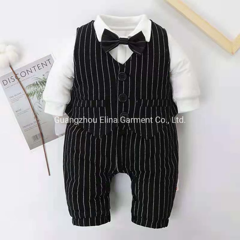 2021 New Winter Gentleman Long-Sleeved Handsome Cotton Romper 2 -Piece Newborn Baby Clothes Boys Apparel