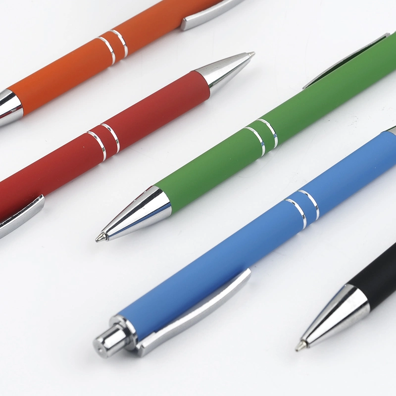 High quality/High cost performance  Company Branded Promotional Rubberized Metal Click Ball Pens