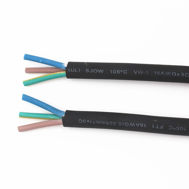 UL Certified Sjow 5*18AWG 16AWG 14AWG 12AWG Oil Resistant Heavy Duty Rubber Sheathed Flexible Power Cable