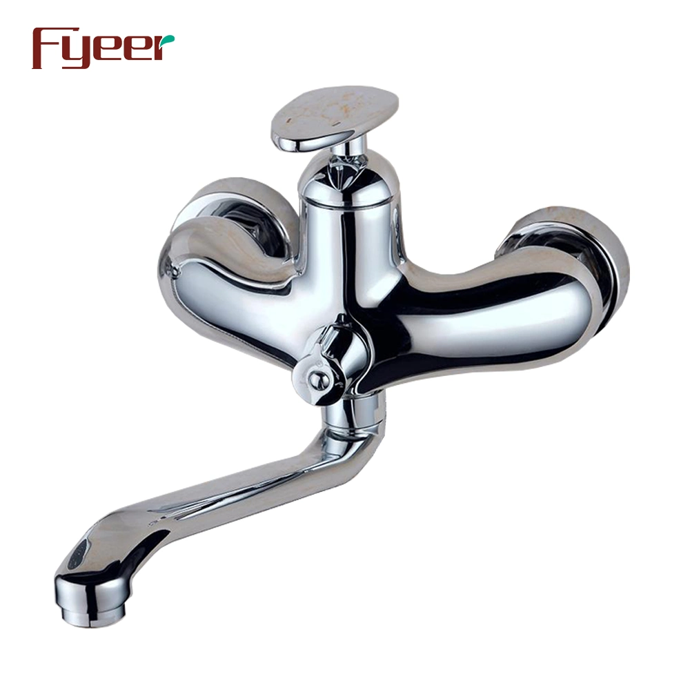 Fyeer Wall Mounted Long Spout Rainfall Bath Shower Mixer