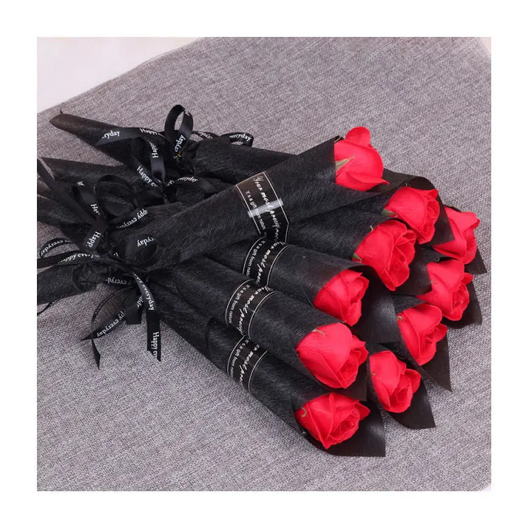 Bouquet de roses cadeau de Saint Valentin pour le bouquet de mariage Fridend Décorations contenant des fleurs artificielles de rose
