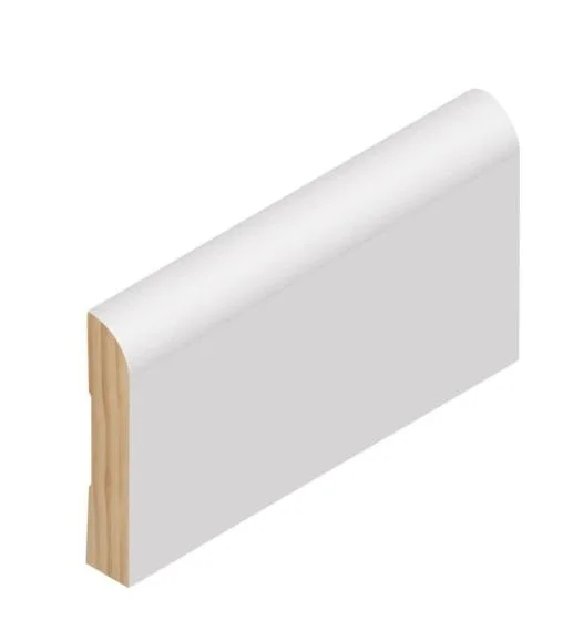 Moldura de madera pintado de blanco de madera maciza de madera decorativos Bullnose