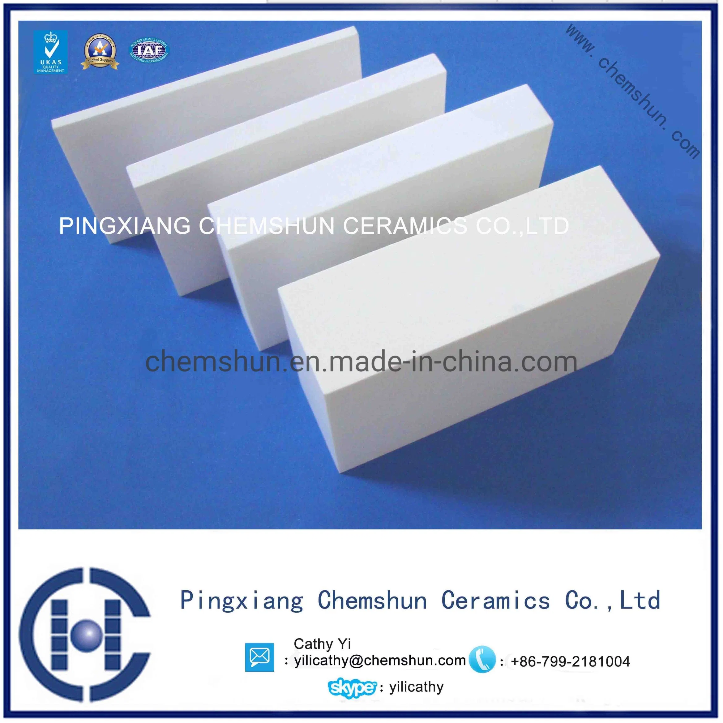 92% 95% Ceramic Lining Brick for Sanitary Industry Ball Mill