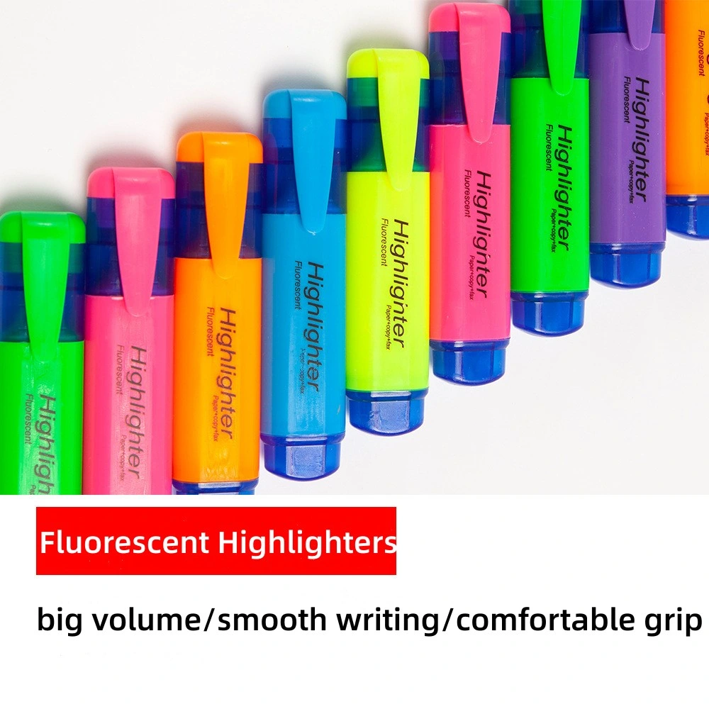 Fluorescentes marcadores de punta de cincel, Dry-Quickly Non-Toxic marcador marcadores marcadores, Depósito, surtido de 6 colores/Pack, materiales escolares