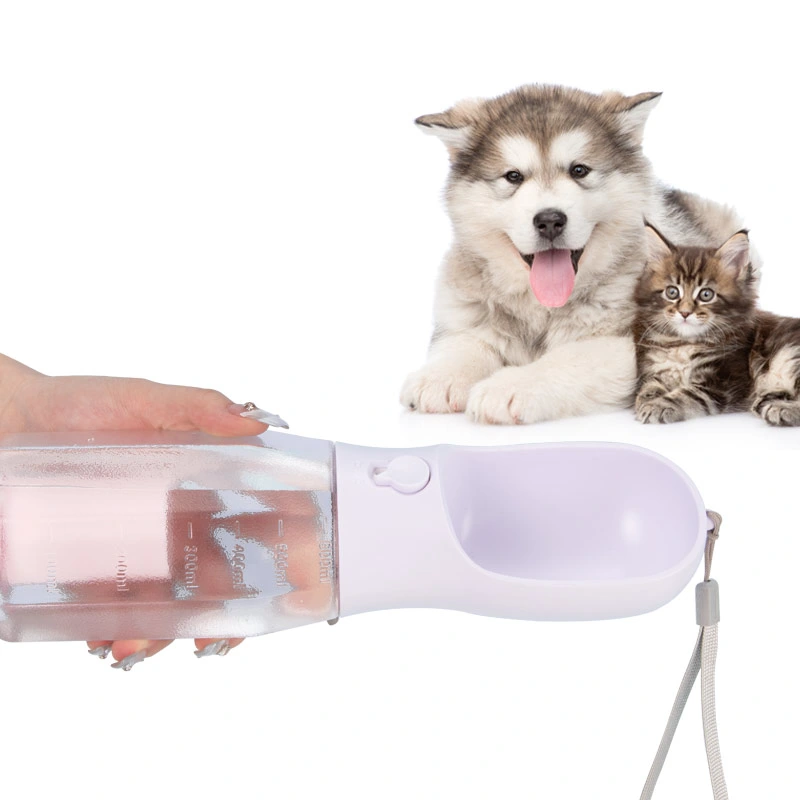 Three in One Outdoor Pet Water Bottle with Food Container and Garbage Bag Dispenser