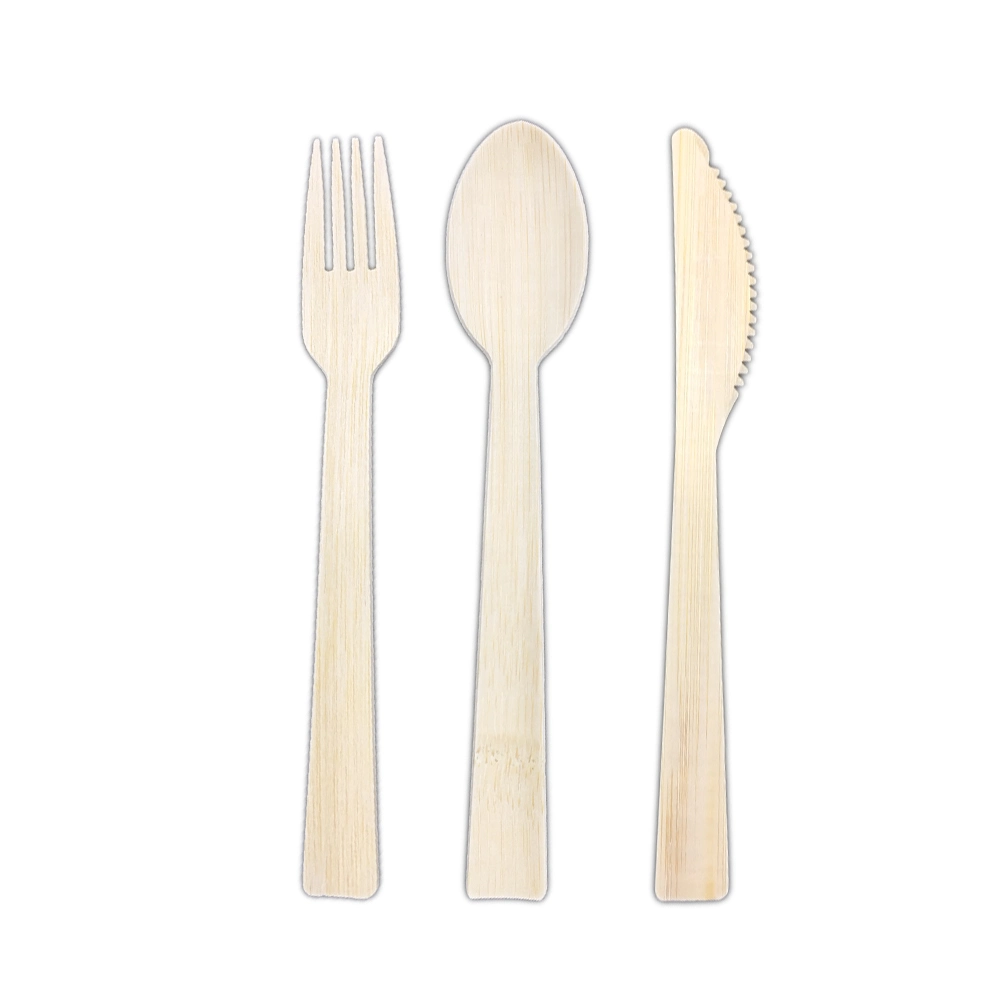 Bamboo Spoon Disposable Cutlery Biodegradable Disposable Bamboo Cutlery Knife Fork Spoon