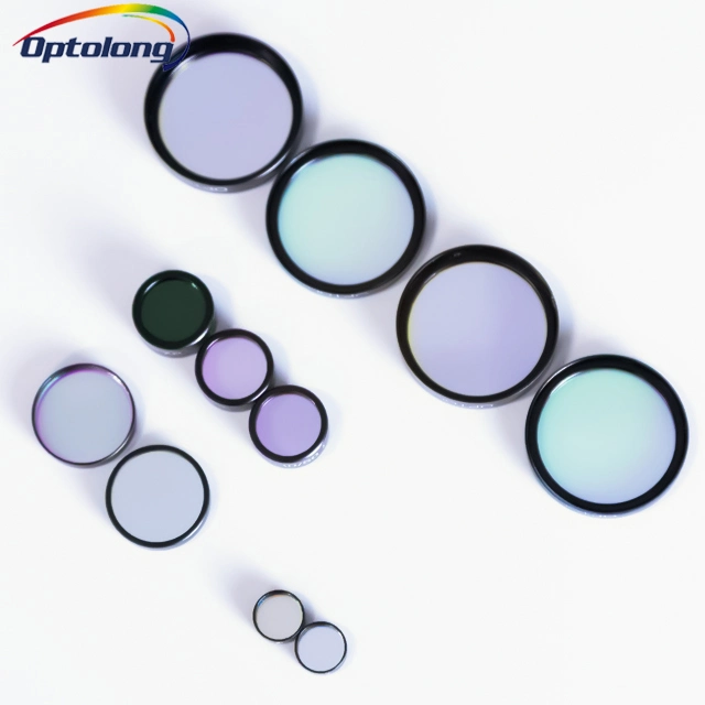 Bande optique 365nm 450nm 500nm 532nm 650nm 808nm 850nm 905nm 940 nm bande étroite de filtre de lumière Coatd passe verre de découpe Filtre désactivé