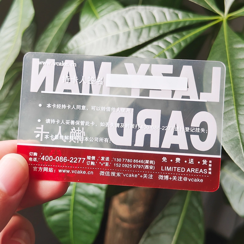 Hot Sale PVC Plastic Transparent Business Card