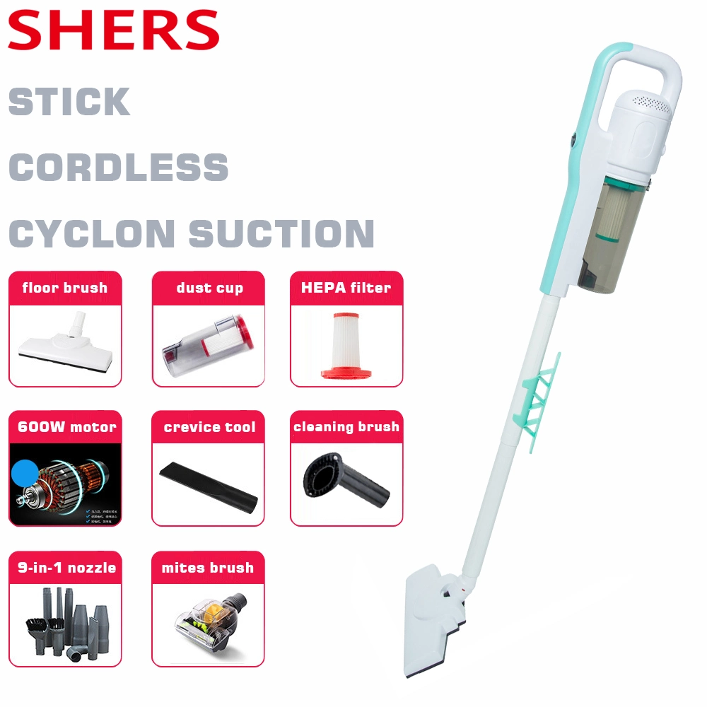 Household Cordless Vacuum Cleaner with 9-in-1 Brush Nozzle Mite Removal Brush